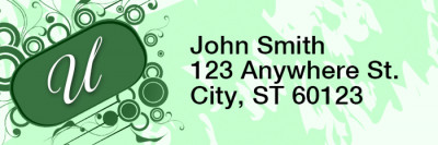 Stylish Monogram U Rectangle Address Labels | LRRMONO-03U