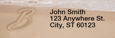 Sand Written Monogram B Rectangle Address Labels | LRRMONO-07B