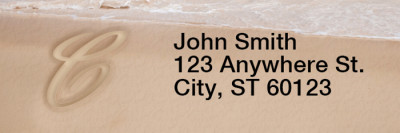 Sand Written Monogram C Rectangle Address Labels | LRRMONO-07C