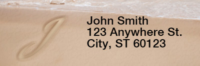 Sand Written Monogram I Rectangle Address Labels | LRRMONO-07I