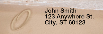 Sand Written Monogram O Rectangle Address Labels | LRRMONO-07O