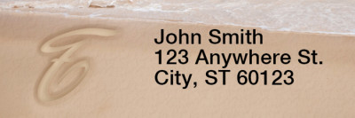 Sand Written Monogram T Rectangle Address Labels | LRRMONO-07T
