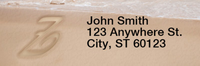 Sand Written Monogram Z Rectangle Address Labels | LRRMONO-07Z