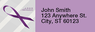 ADD Awareness Ribbon Rectangle Address Labels | LRRRIB-04