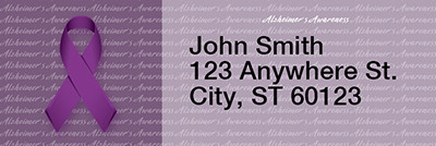 Alzheimer's Awareness Ribbon Rectangle Address Labels | LRRRIB-05