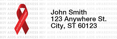 HIV/Aids Awareness Ribbon Rectangle Address Labels | LRRRIB-17