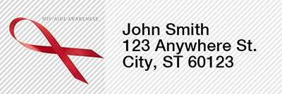 HIV/Aids Awareness Ribbon Rectangle Address Labels | LRRRIB-18