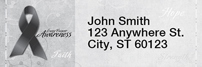 Lung Cancer Awareness Ribbon Rectangle Address Labels | LRRRIB-19