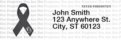 POW/MIA Never Forgotten Ribbon Rectangle Address Labels | LRRRIB-23