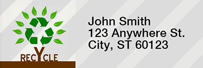 Recycle Tree Rectangle Address Labels | LRRRIB-25