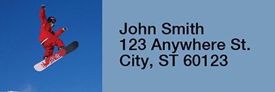 Snowboarding Rectangle Address Labels | LRRSPO-14