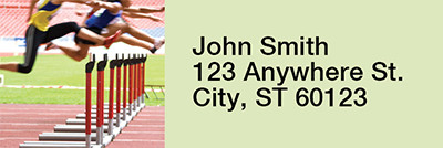 Track Baton Hurdles Rectangle Address Labels | LRRSPO-87