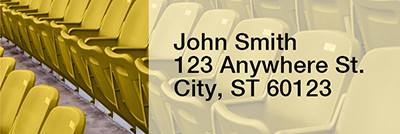 Black & Gold Football Team Rectangle Address Labels | LRRSPT-06