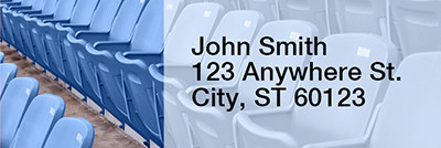 Blue & White Football Team Rectangle Address Labels | LRRSPT-08