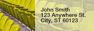 Yellow & Black Football Team Rectangle Address Labels | LRRSPT-09