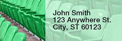 Green & White Football Team Rectangle Address Labels | LRRSPT-10