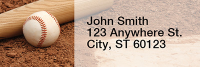 Black & White Baseball Team Rectangle Address Labels | LRRSPT-14