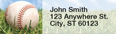 Blue & Red Baseball Team Rectangle Address Labels | LRRSPT-15