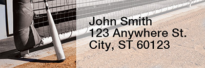 Orange & Black Baseball Team Rectangle Address Labels | LRRSPT-16