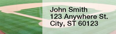 Red & Navy Baseball Team Rectangle Address Labels | LRRSPT-17