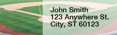 Green & Yellow Baseball Team Rectangle Address Labels | LRRSPT-19