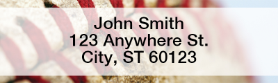 Red & White Baseball Team Rectangle Address Labels | LRSPT-13