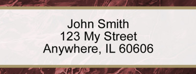 Burgundy Marble Rectangle Address Label | LRVAL-022