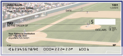 Navy Blue & White Baseball Team Personal Checks | SPT-12
