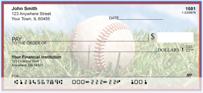 Blue & Red Baseball Team Personal Checks | SPT-15