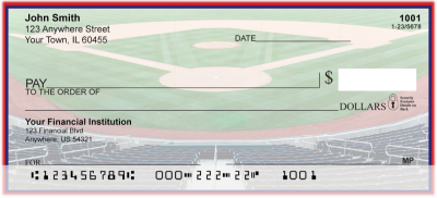 Red & Navy Baseball Team Personal Checks | SPT-17