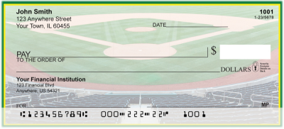 Green & Yellow Baseball Team Personal Checks | SPT-19