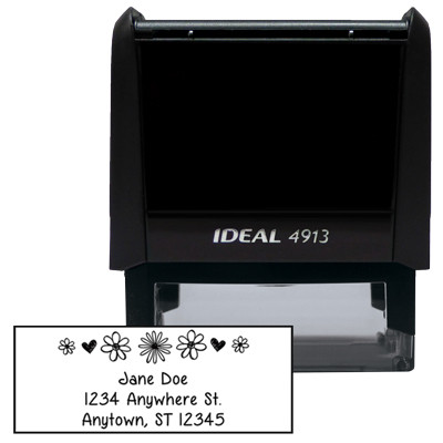 Designer Floral Rectangle Stamp | STA-LAS-DR02