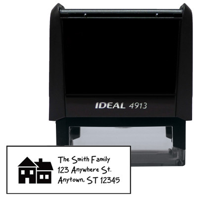 Designer House Rectangle Stamp | STA-LAS-DR03