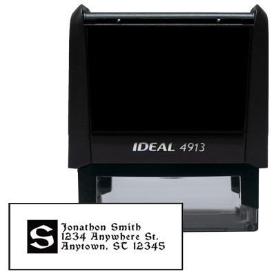 Designer Block Monogram Rectangle Stamp | STA-LAS-DR04