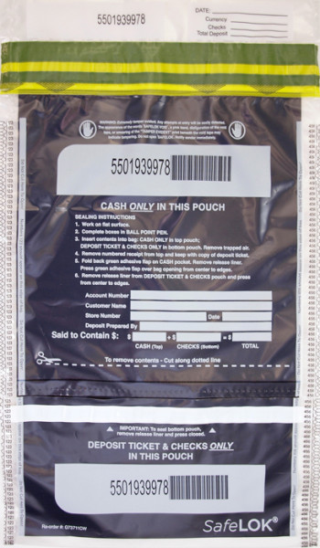 Deposit Bag 10'' X 15'' SafeLok, clear vertical twin | BAG-05