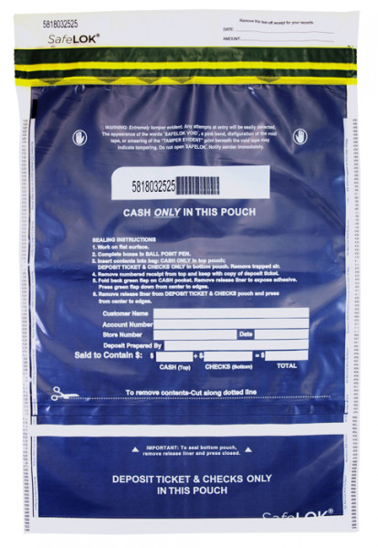 Deposit Bag 14'' X 20'' SafeLok, clear vertical twin | BAG-35
