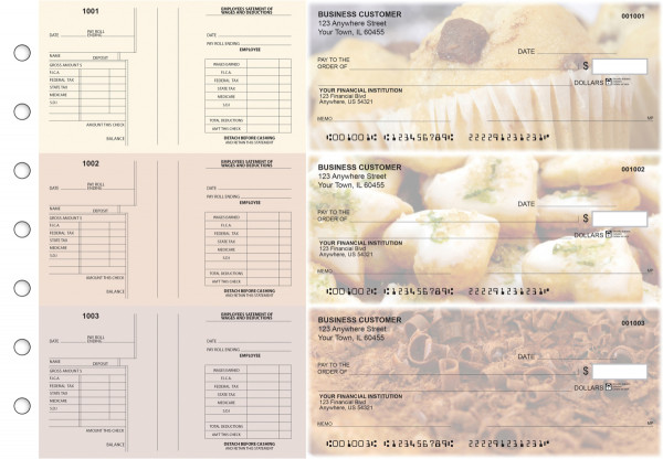 Bakery Multi-Purpose Salary Voucher Business Checks | BU3-7CDS02-MPS