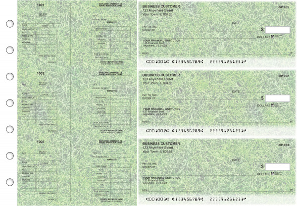Grassy Multi-Purpose Salary Voucher Business Checks | BU3-7CDS17-MPS