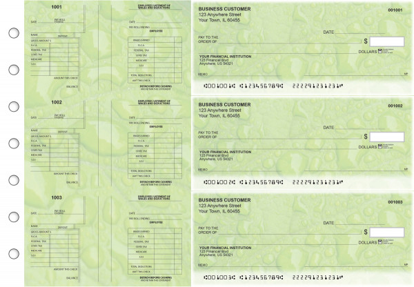 Leaf Multi-Purpose Salary Voucher Business Checks | BU3-7CDS19-MPS
