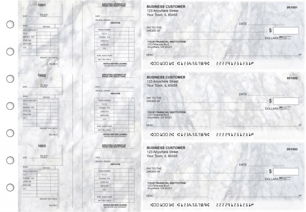 Marble Multi-Purpose Salary Voucher Business Checks | BU3-7CDS20-MPS