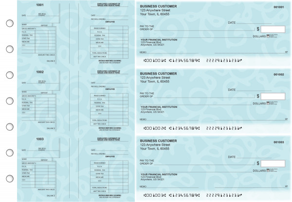 Swirls Multi-Purpose Salary Voucher Business Checks | BU3-7CDS24-MPS