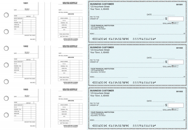 Teal Safety Multi-Purpose Salary Voucher Business Checks | BU3-7ESF01-MPS
