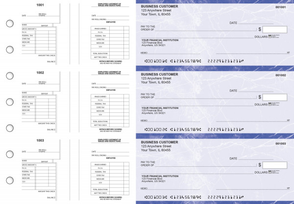 Blue Marble Multi-Purpose Salary Voucher Business Checks | BU3-7LMA01-MPS
