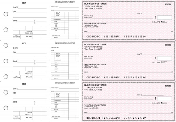 Pink Safety Dual Purpose Voucher Business Checks | BU3-7PSF01-DPV