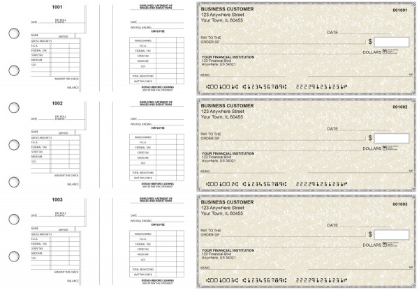 Tan Parchment Multi-Purpose Salary Voucher Business Checks | BU3-7TPM01-MPS