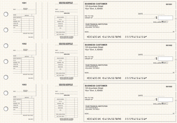 Tan Knit Multi-Purpose Salary Voucher Business Checks | BU3-7TPM02-MPS
