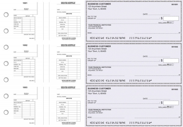 Purple Safety Multi-Purpose Salary Voucher Business Checks | BU3-7USF01-MPS