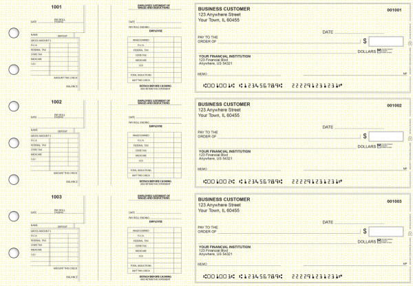 Yellow Knit Multi-Purpose Salary Voucher Business Checks | BU3-7YEL02-MPS