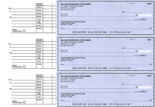 Blue Safety Accounts Payable Business Checks | BU3-BLU01-DED