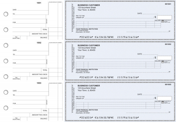 Blue Safety Itemized Counter Signature Business Checks | BU3-BLU01-ICS
